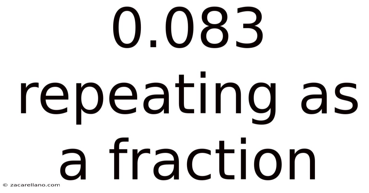 0.083 Repeating As A Fraction