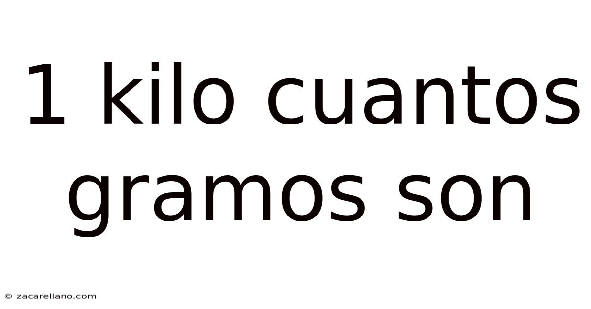 1 Kilo Cuantos Gramos Son