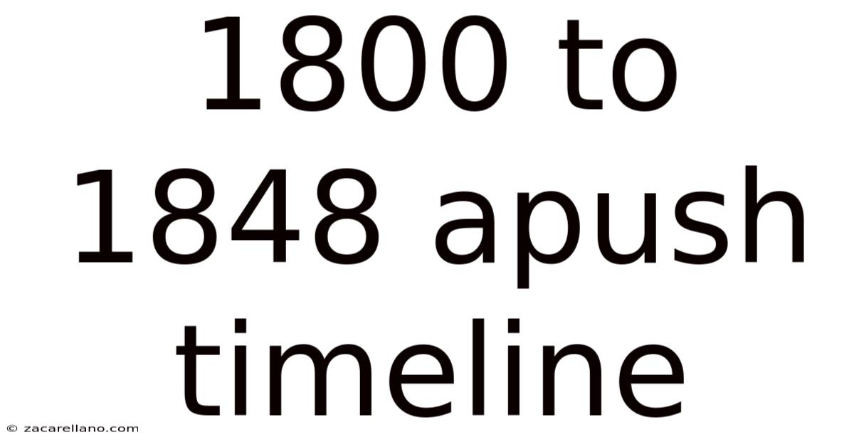 1800 To 1848 Apush Timeline