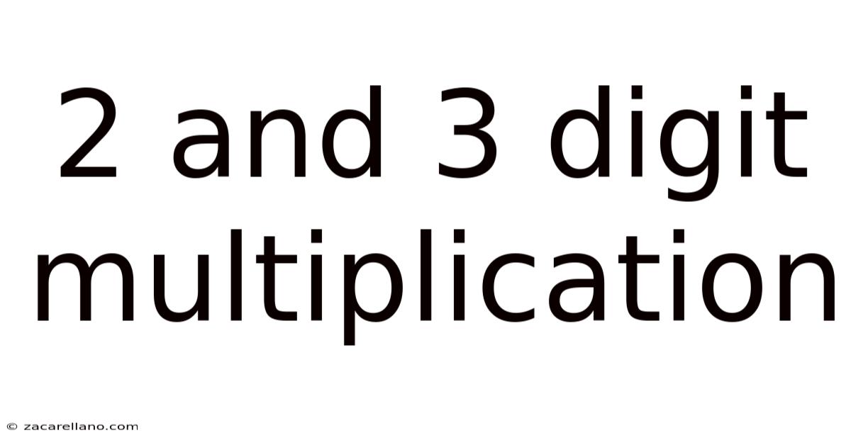 2 And 3 Digit Multiplication