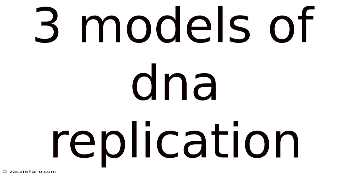3 Models Of Dna Replication