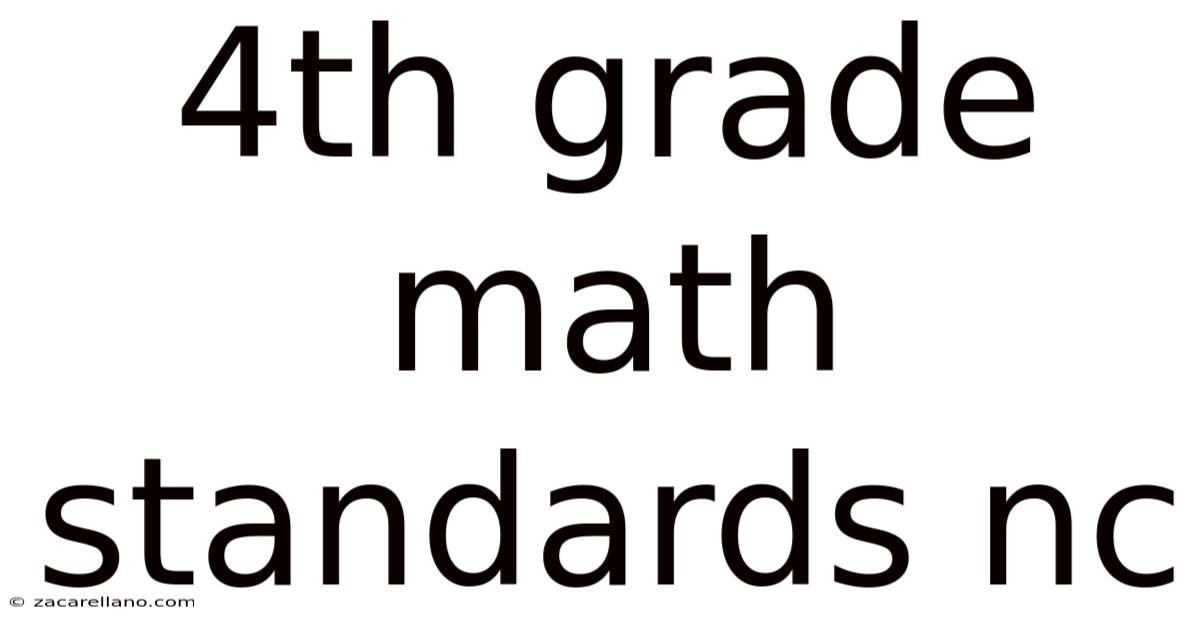 4th Grade Math Standards Nc