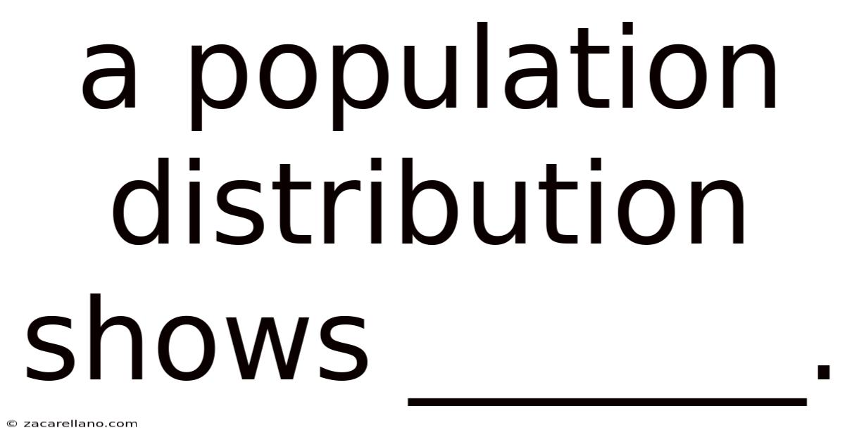 A Population Distribution Shows _______.