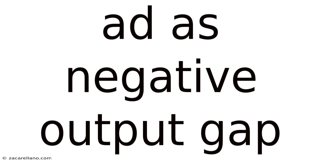 Ad As Negative Output Gap