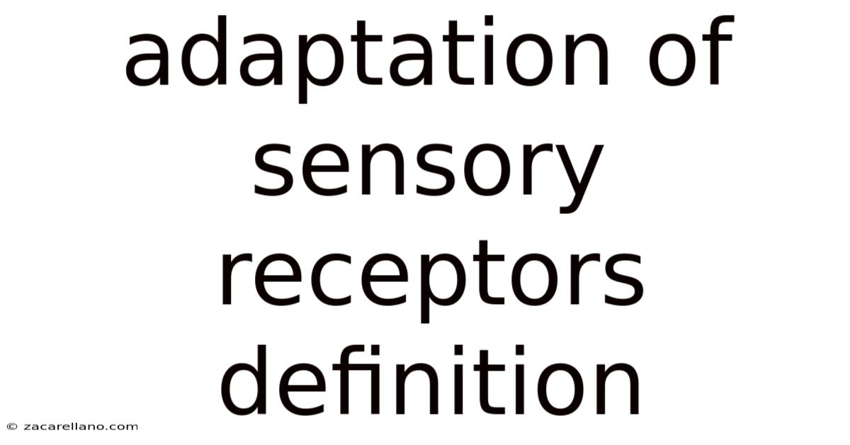 Adaptation Of Sensory Receptors Definition