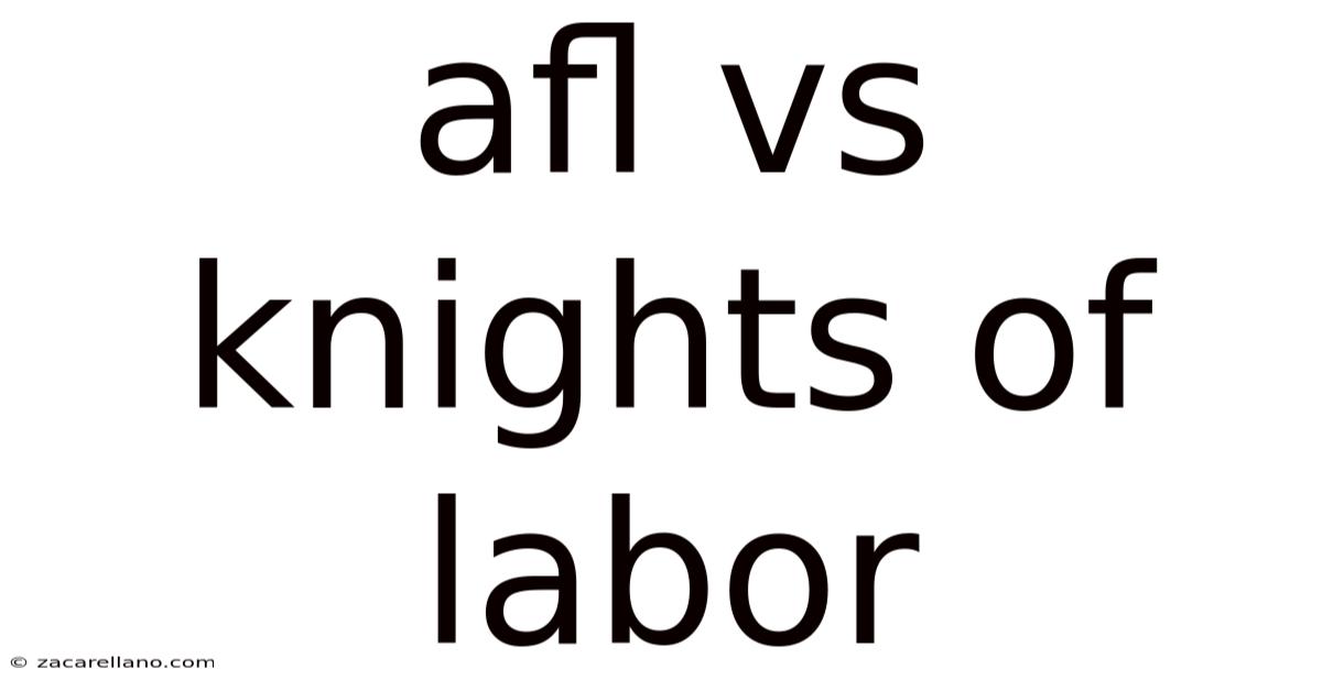 Afl Vs Knights Of Labor