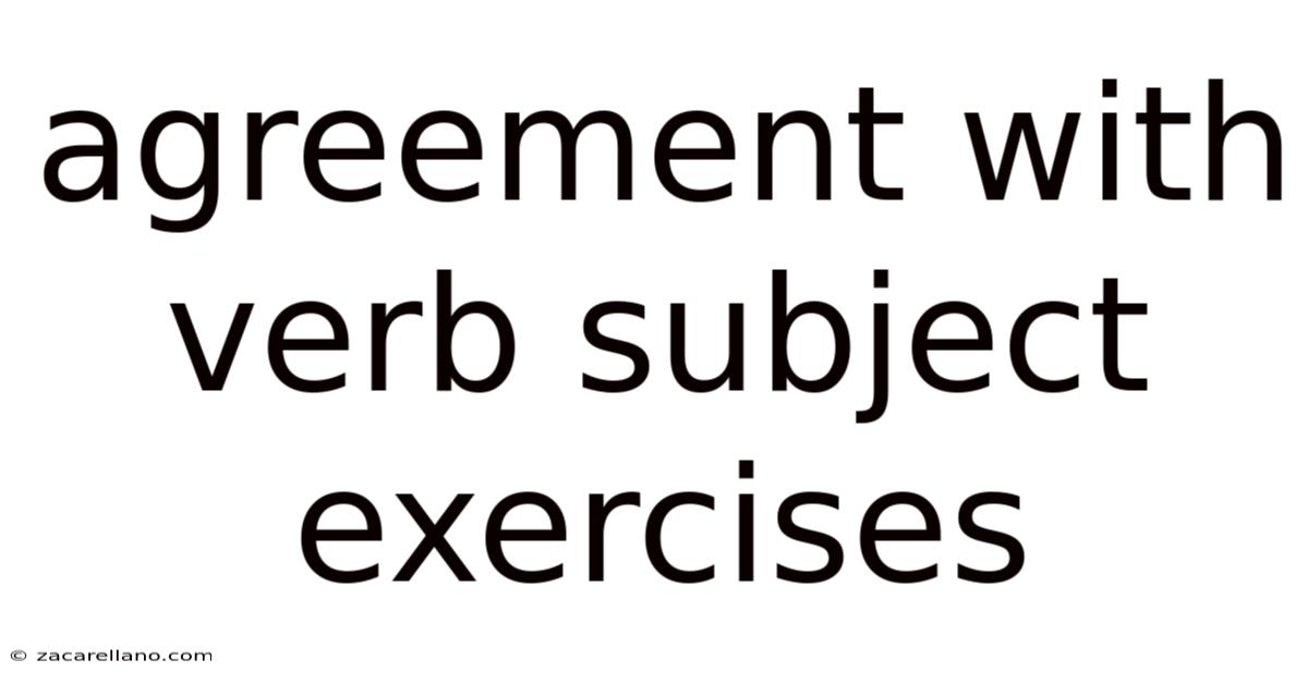 Agreement With Verb Subject Exercises