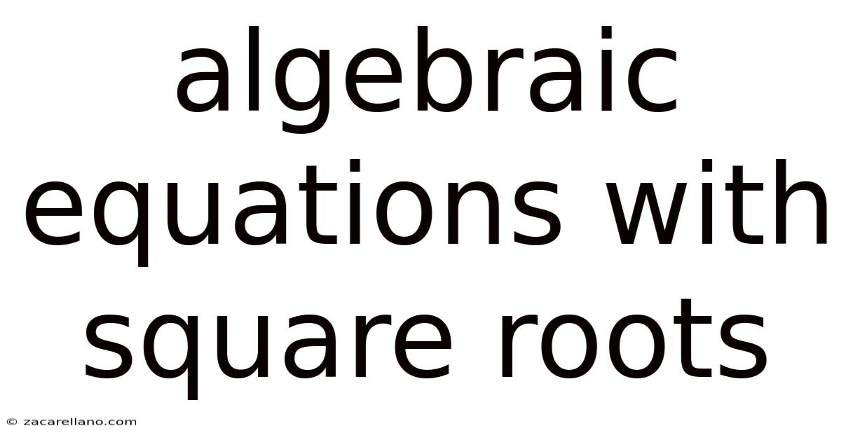 Algebraic Equations With Square Roots