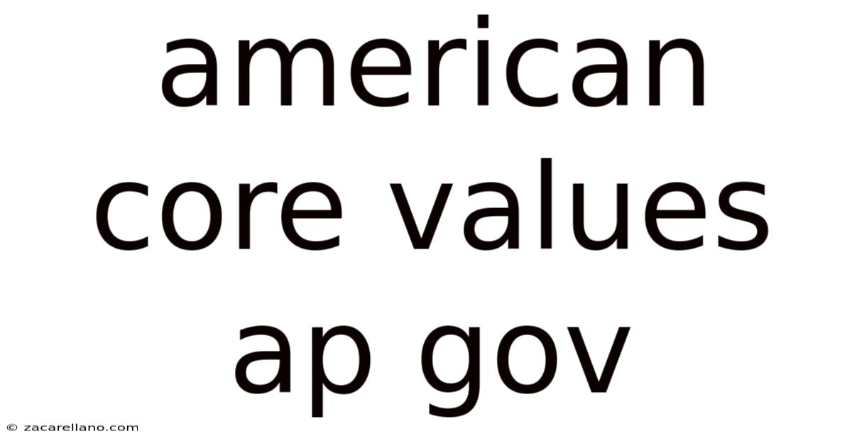 American Core Values Ap Gov