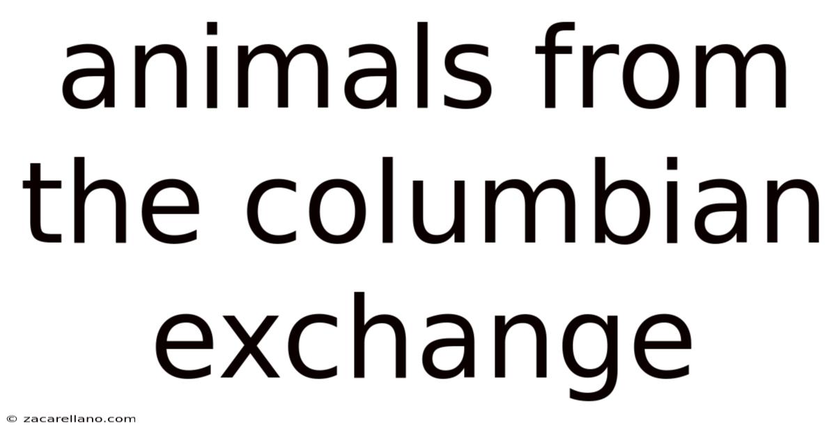 Animals From The Columbian Exchange