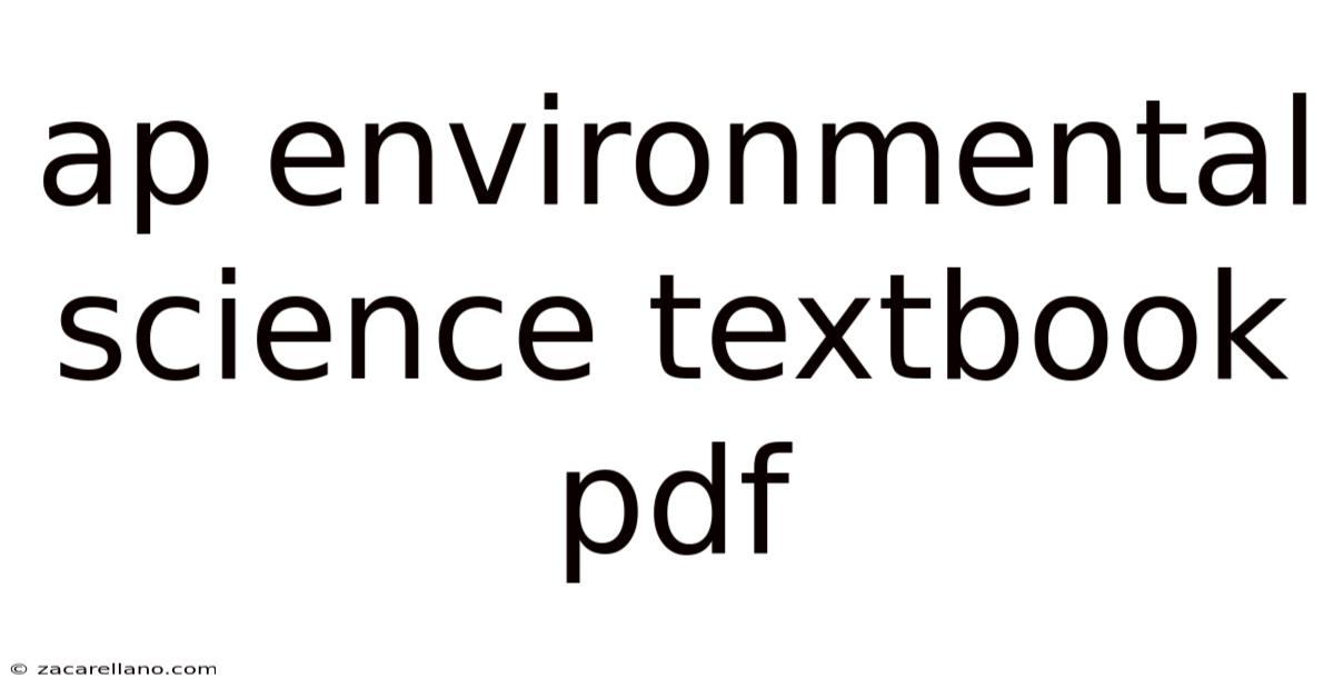 Ap Environmental Science Textbook Pdf