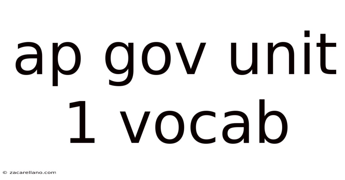 Ap Gov Unit 1 Vocab