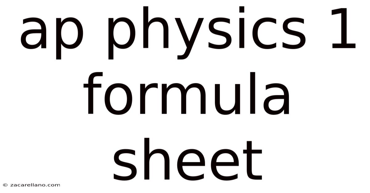 Ap Physics 1 Formula Sheet