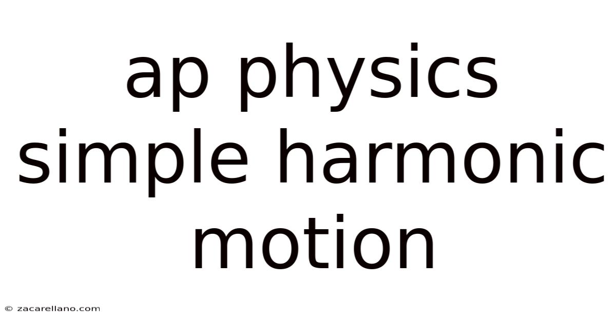Ap Physics Simple Harmonic Motion