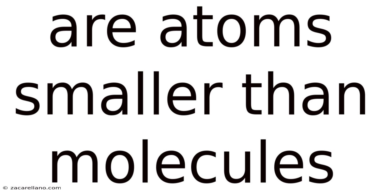 Are Atoms Smaller Than Molecules