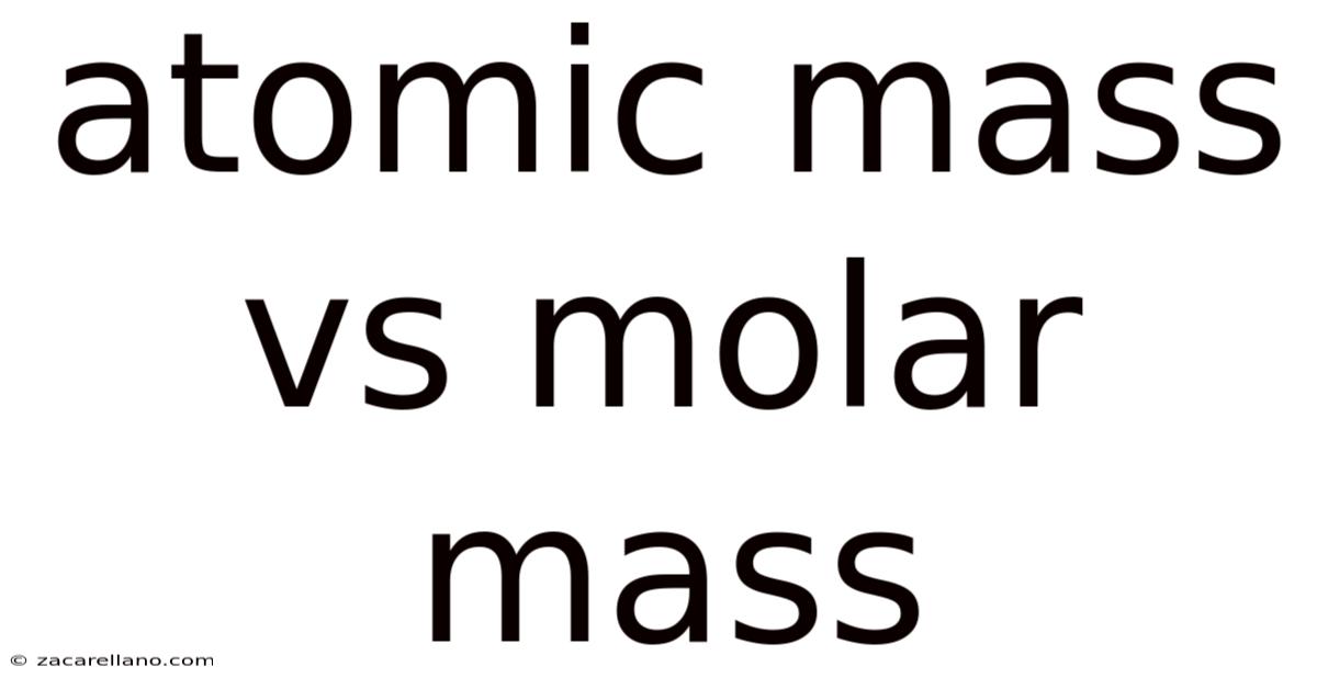 Atomic Mass Vs Molar Mass