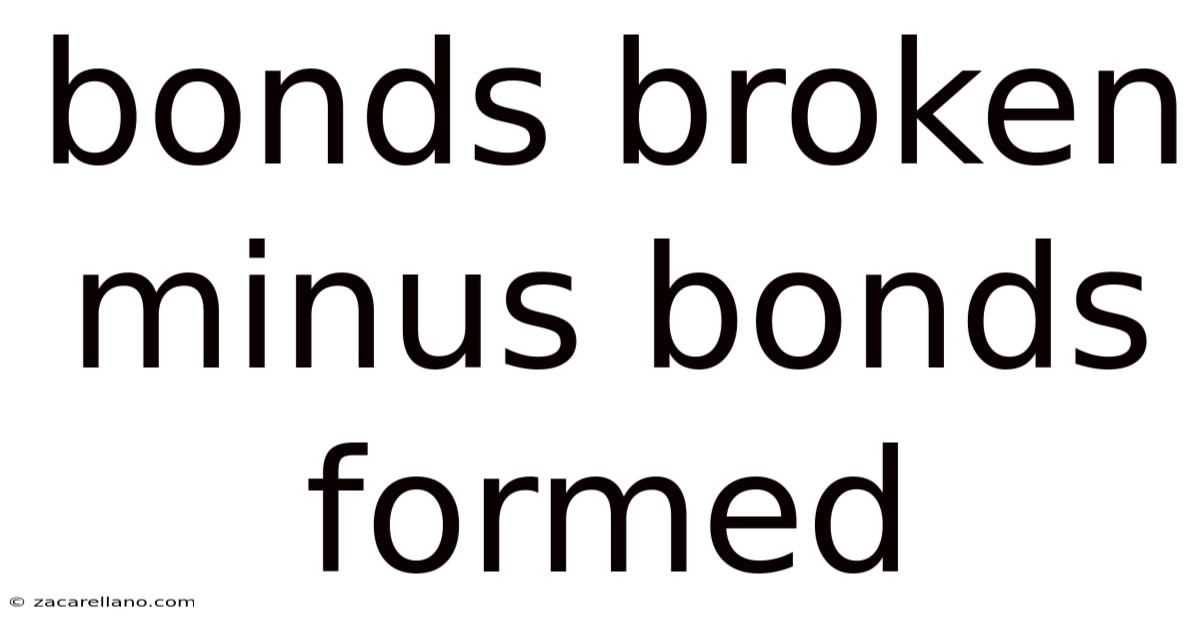 Bonds Broken Minus Bonds Formed