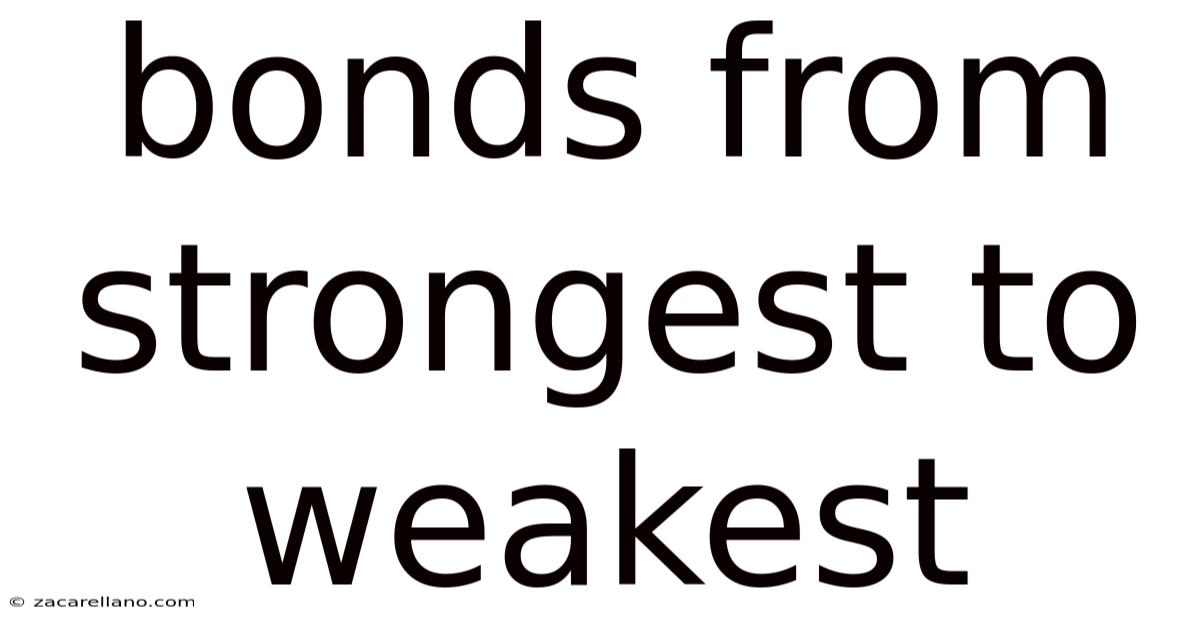 Bonds From Strongest To Weakest