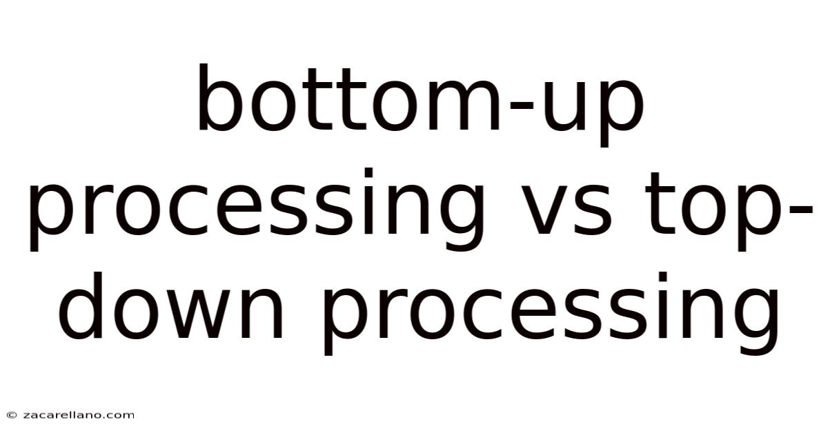 Bottom-up Processing Vs Top-down Processing