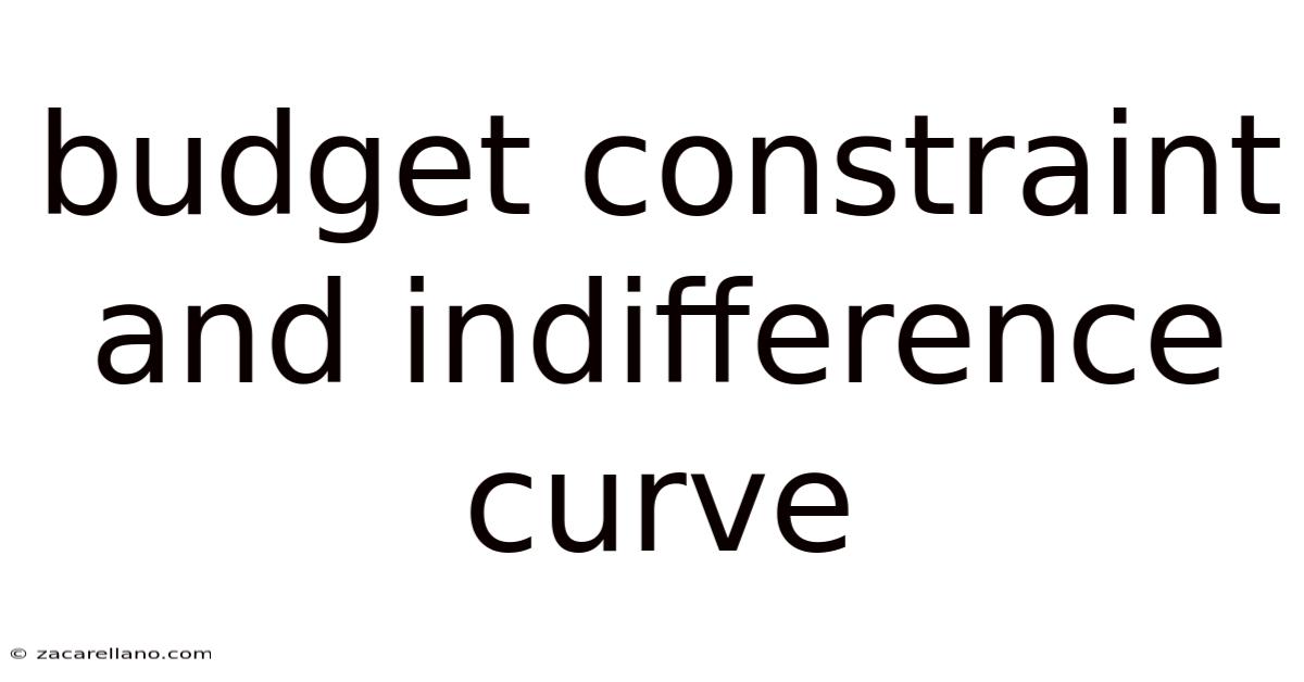 Budget Constraint And Indifference Curve