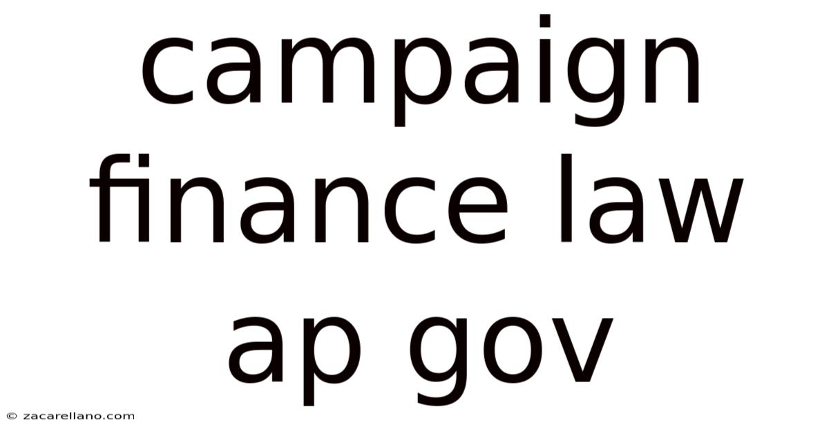 Campaign Finance Law Ap Gov