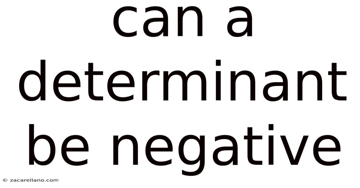 Can A Determinant Be Negative