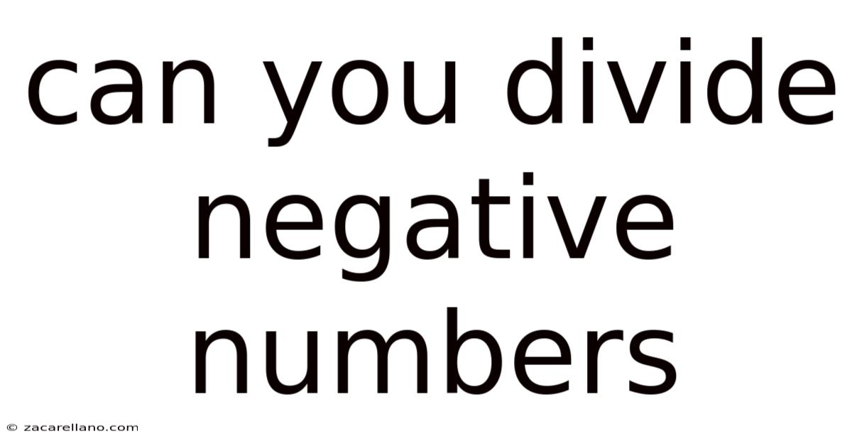 Can You Divide Negative Numbers