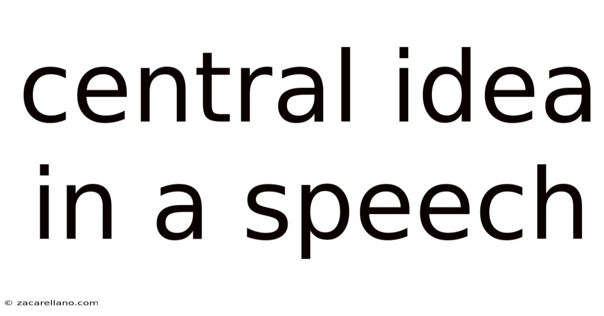Central Idea In A Speech
