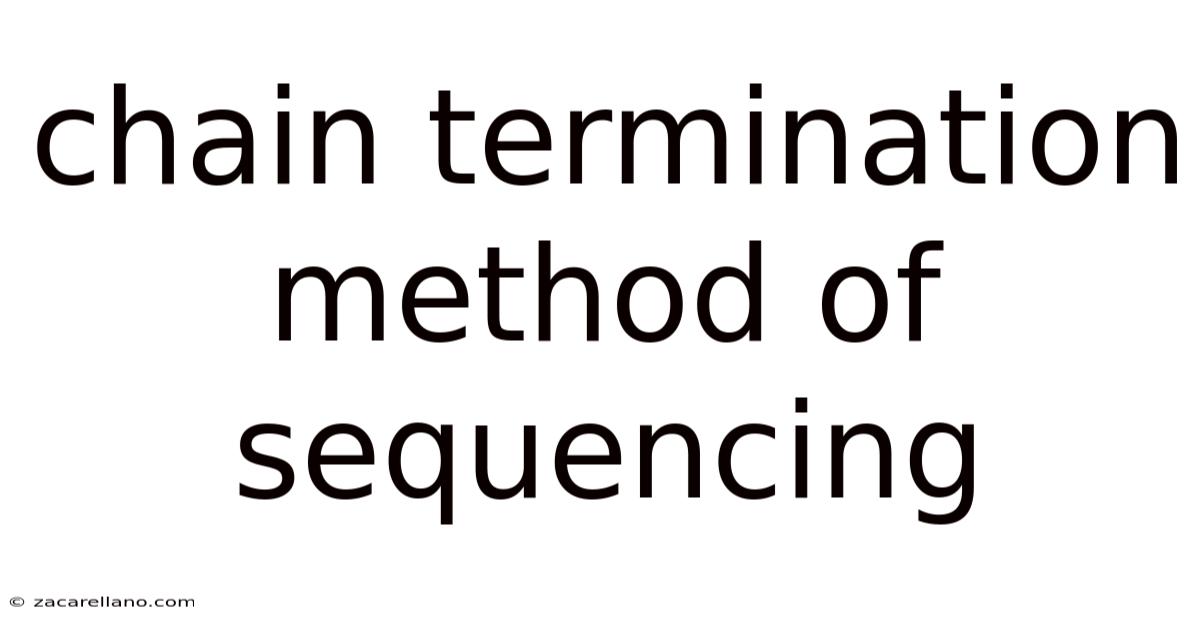Chain Termination Method Of Sequencing