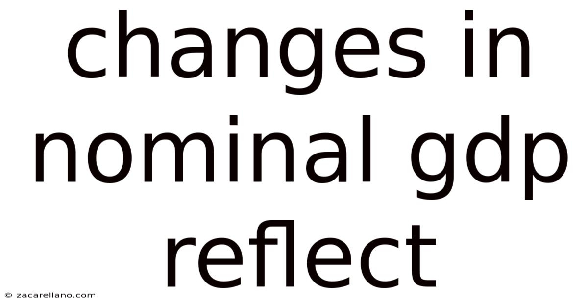Changes In Nominal Gdp Reflect