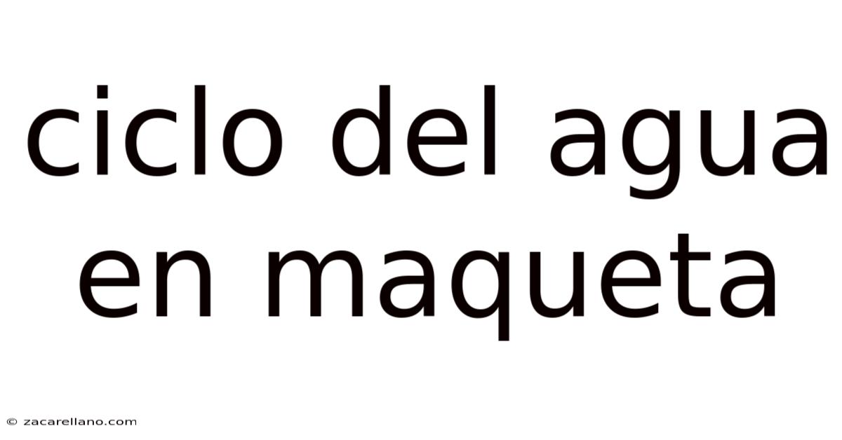 Ciclo Del Agua En Maqueta