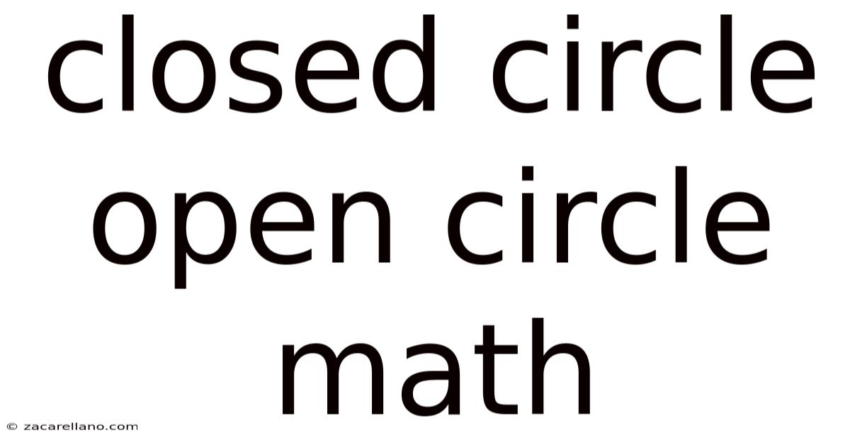 Closed Circle Open Circle Math