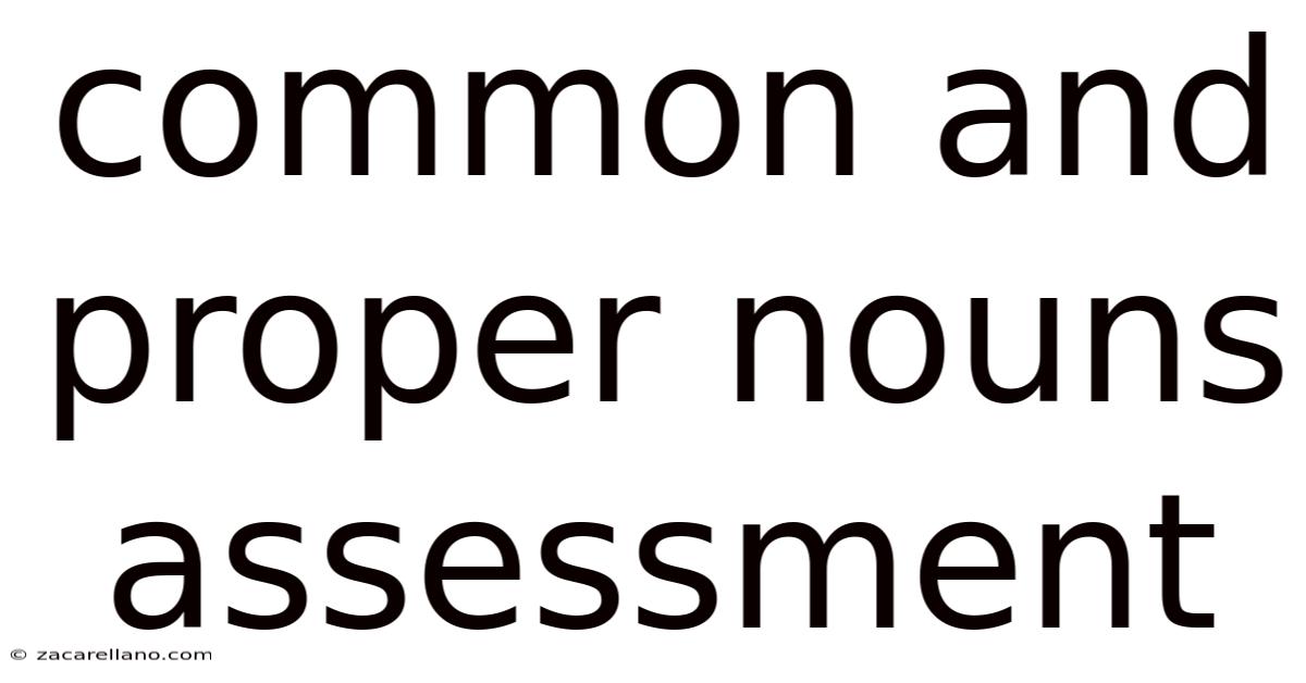 Common And Proper Nouns Assessment