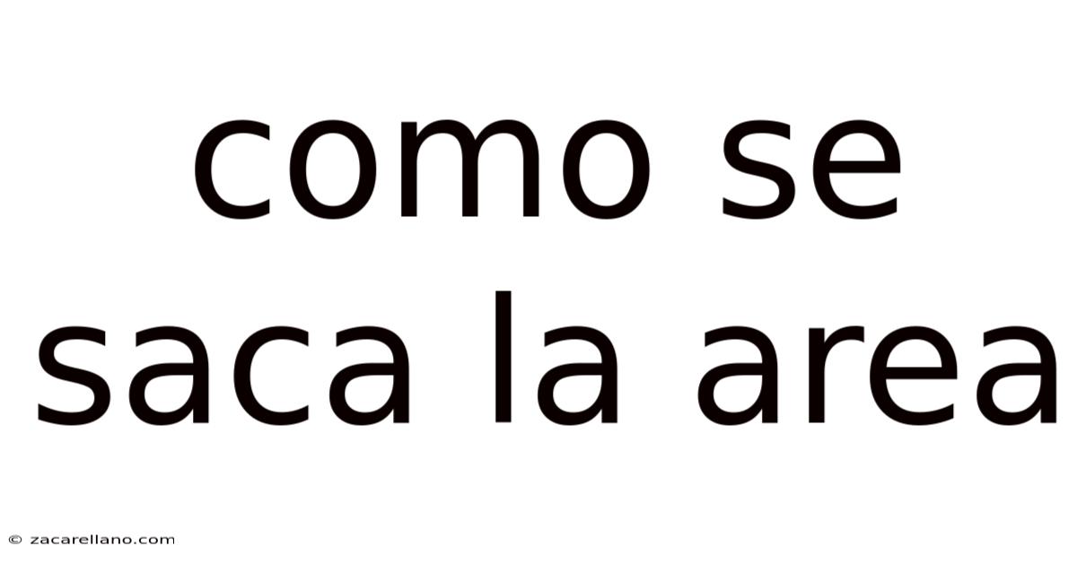 Como Se Saca La Area