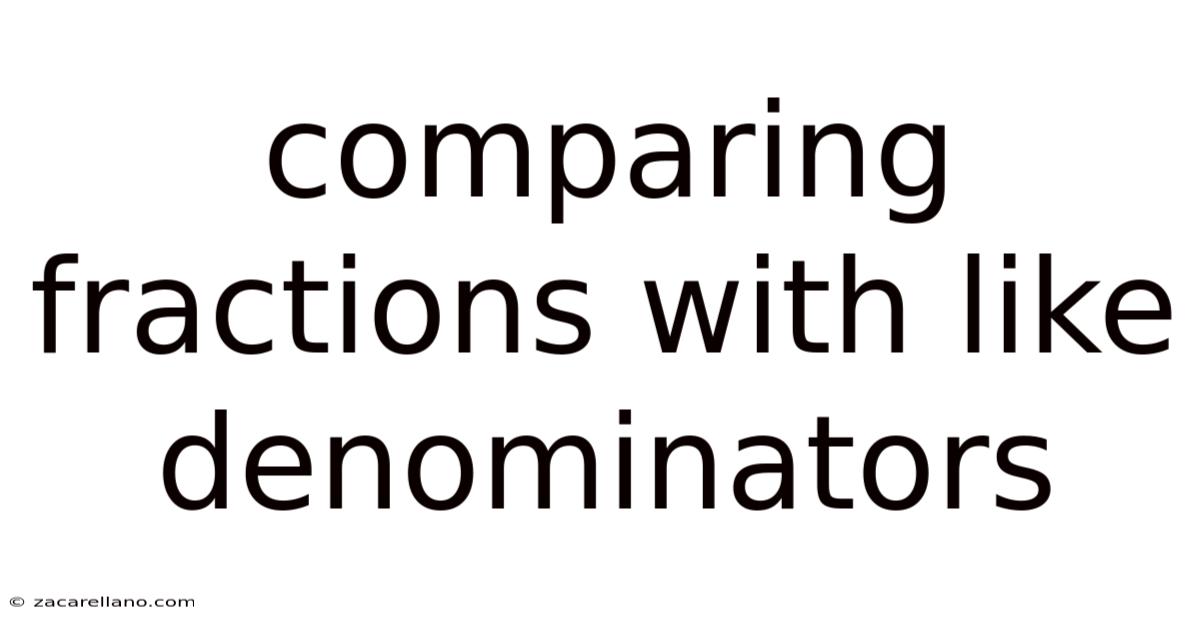 Comparing Fractions With Like Denominators