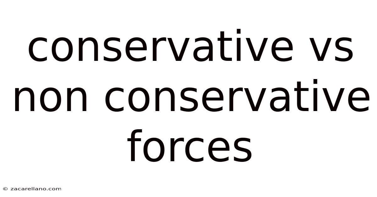 Conservative Vs Non Conservative Forces