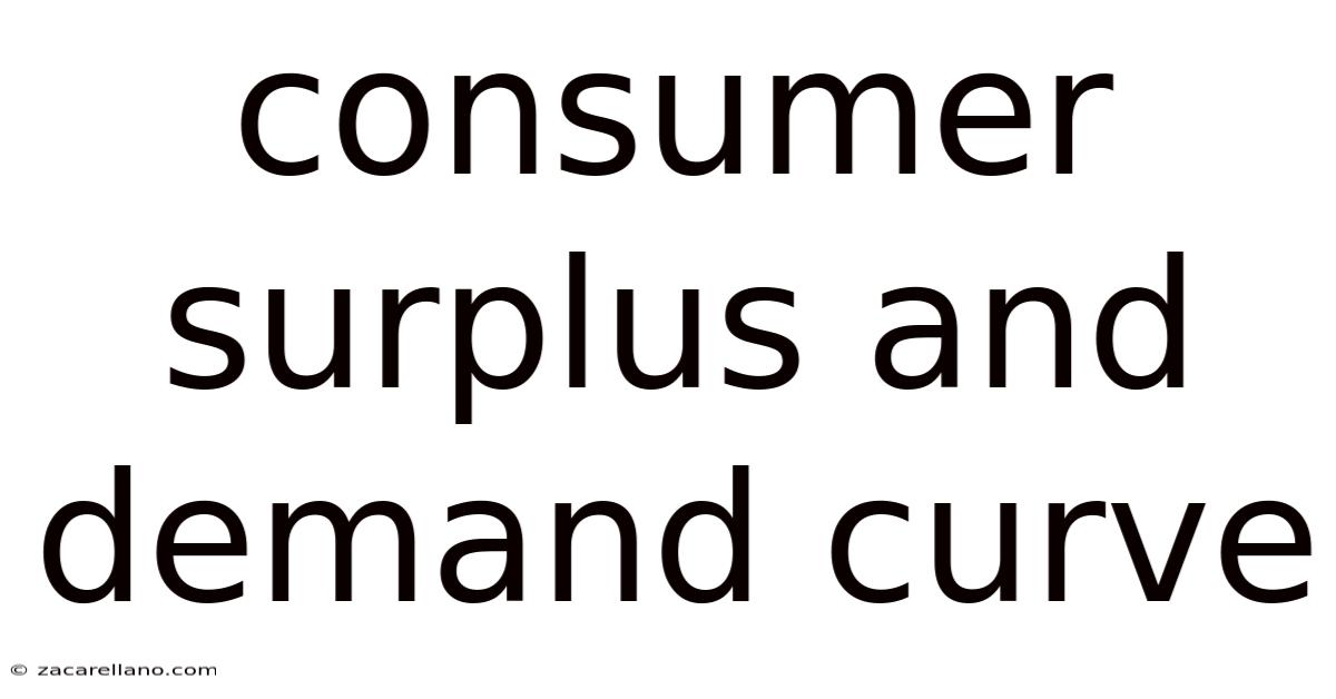 Consumer Surplus And Demand Curve