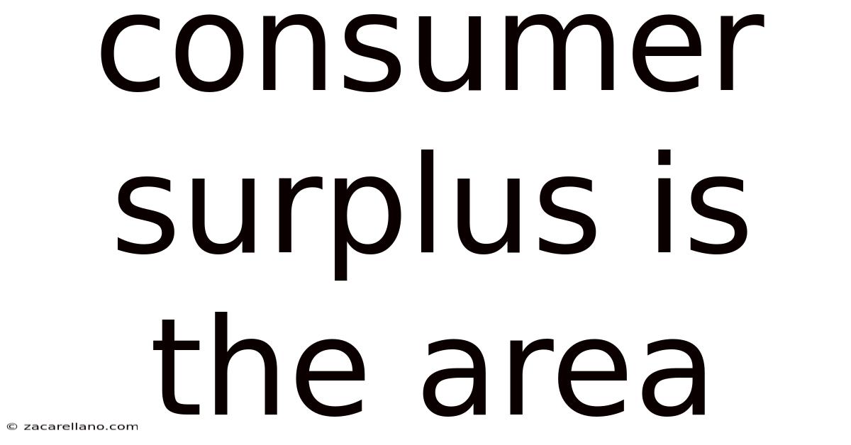 Consumer Surplus Is The Area