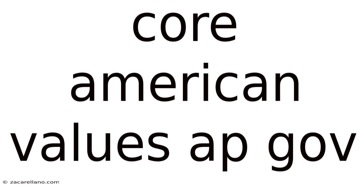 Core American Values Ap Gov