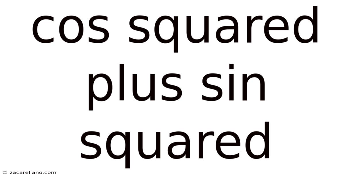 Cos Squared Plus Sin Squared