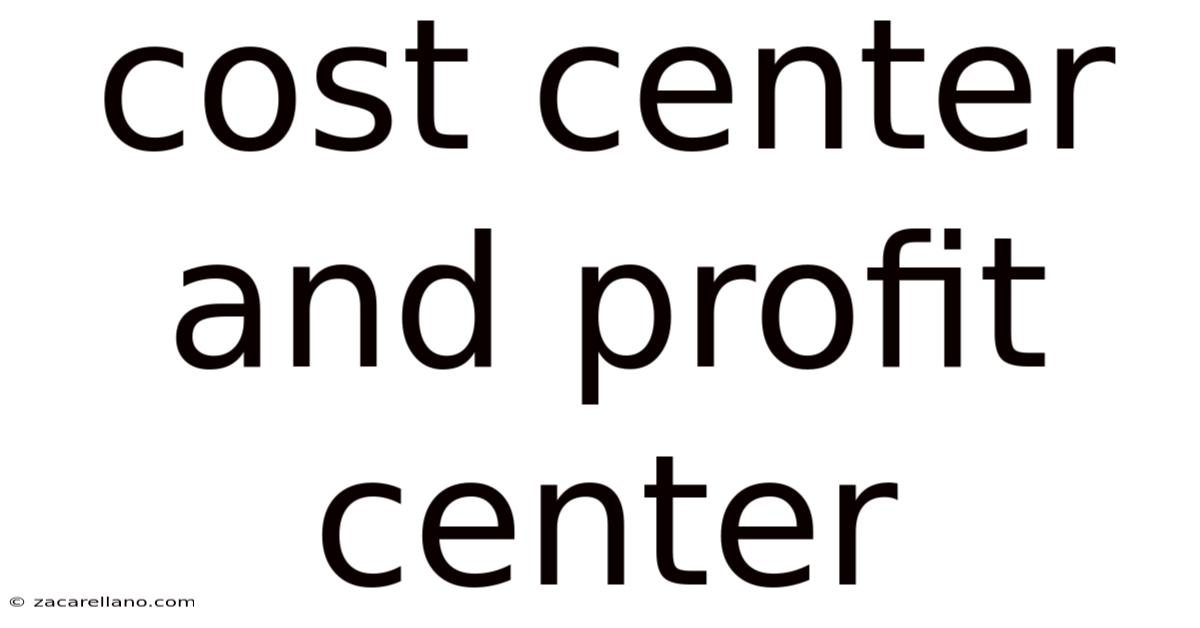 Cost Center And Profit Center