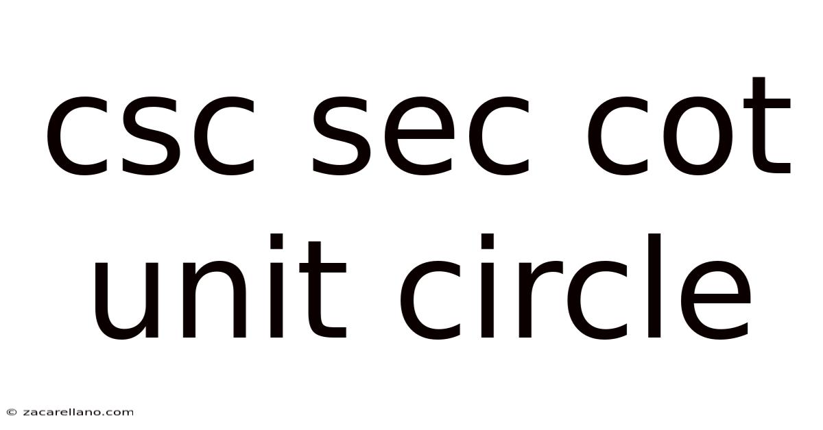 Csc Sec Cot Unit Circle