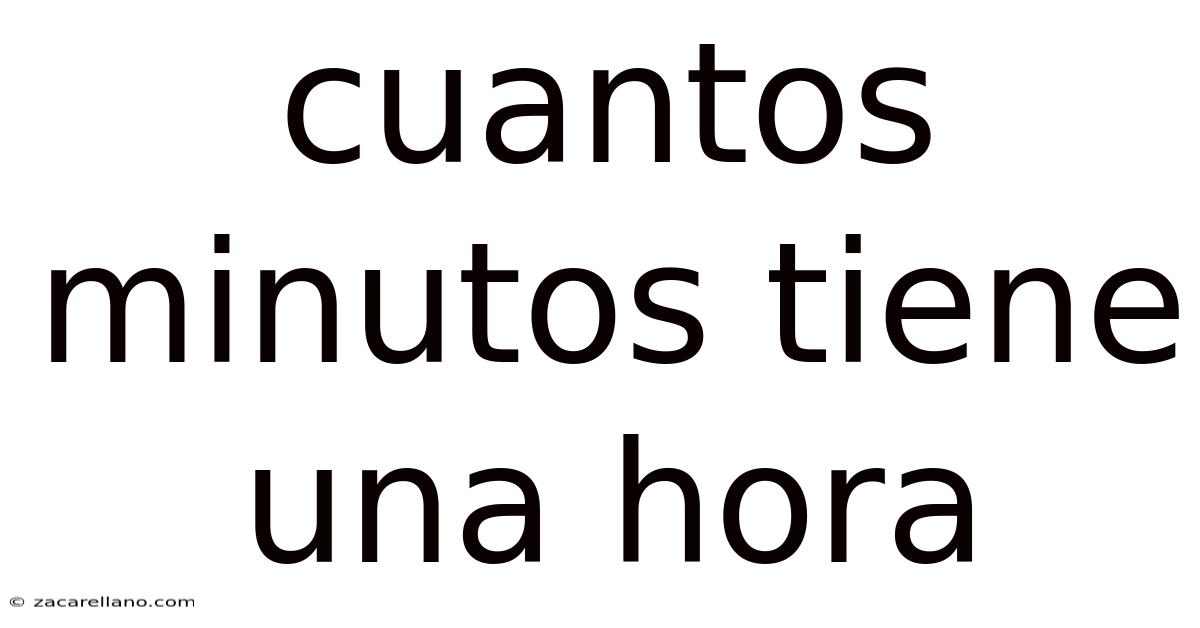 Cuantos Minutos Tiene Una Hora