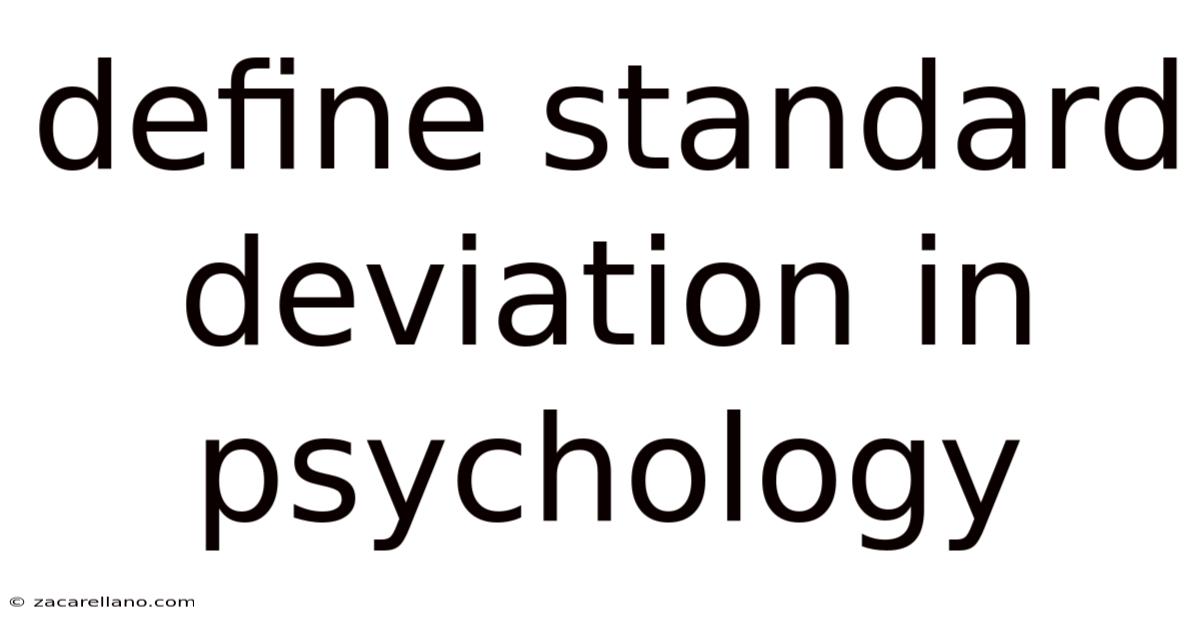 Define Standard Deviation In Psychology