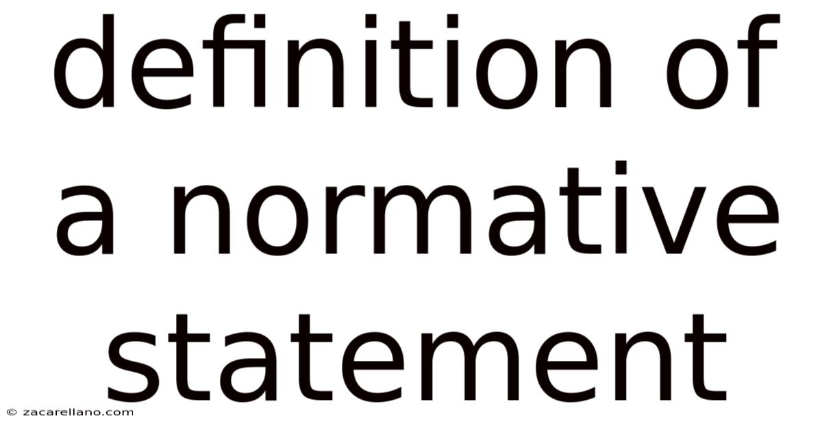 Definition Of A Normative Statement