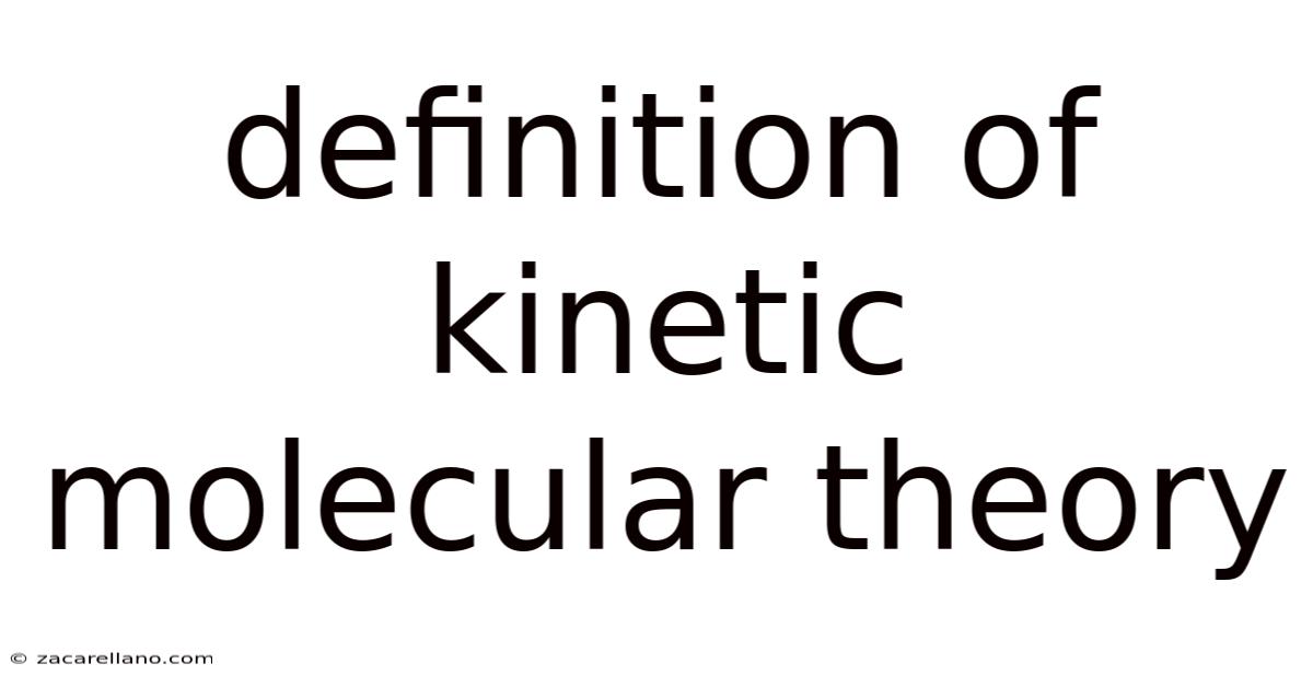Definition Of Kinetic Molecular Theory