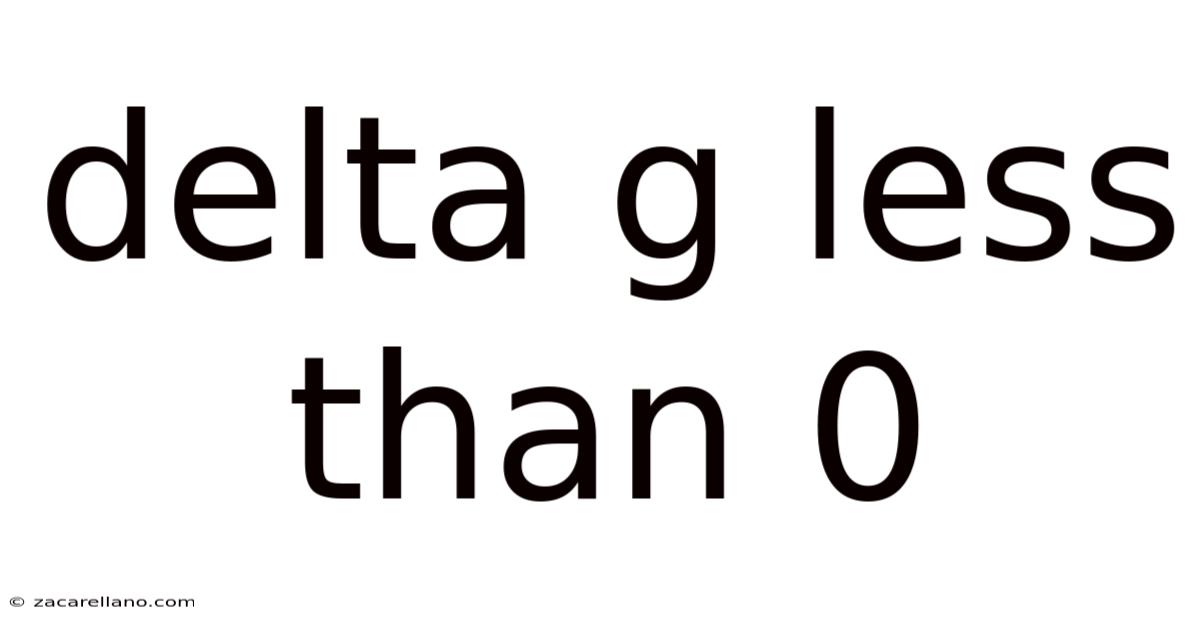Delta G Less Than 0