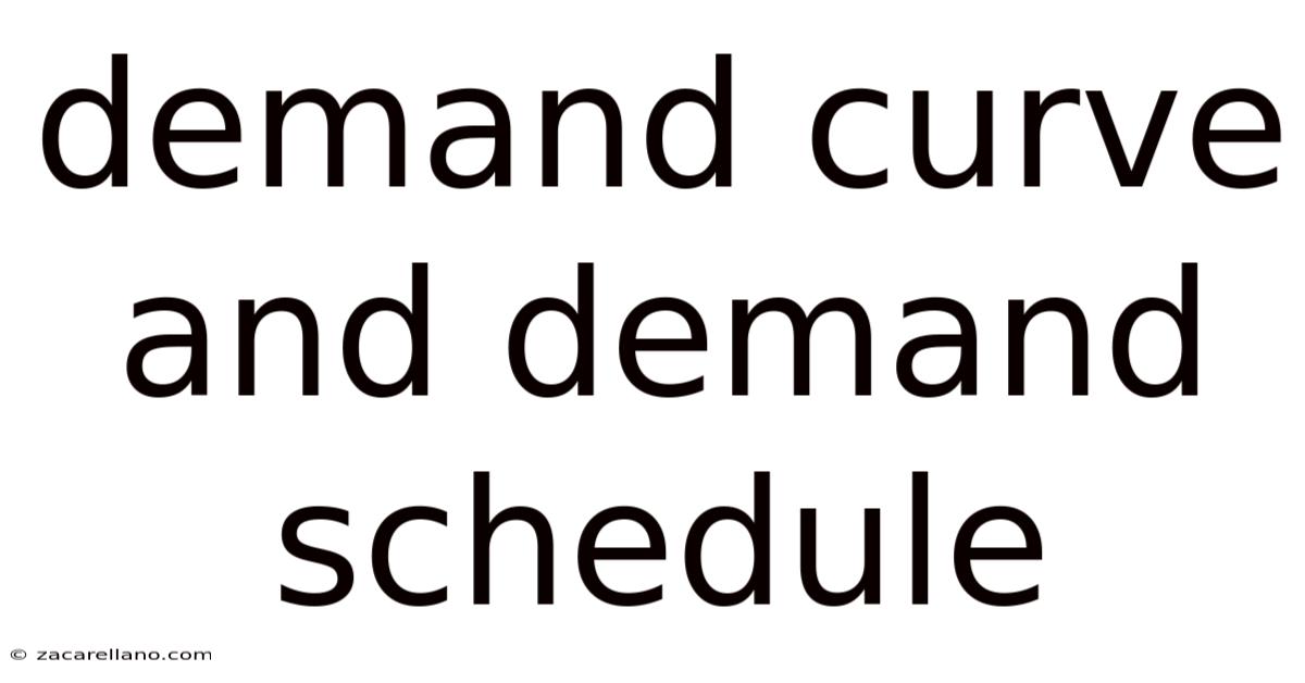 Demand Curve And Demand Schedule