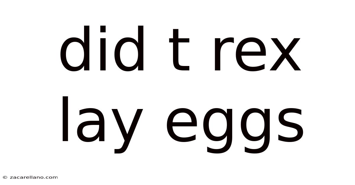 Did T Rex Lay Eggs