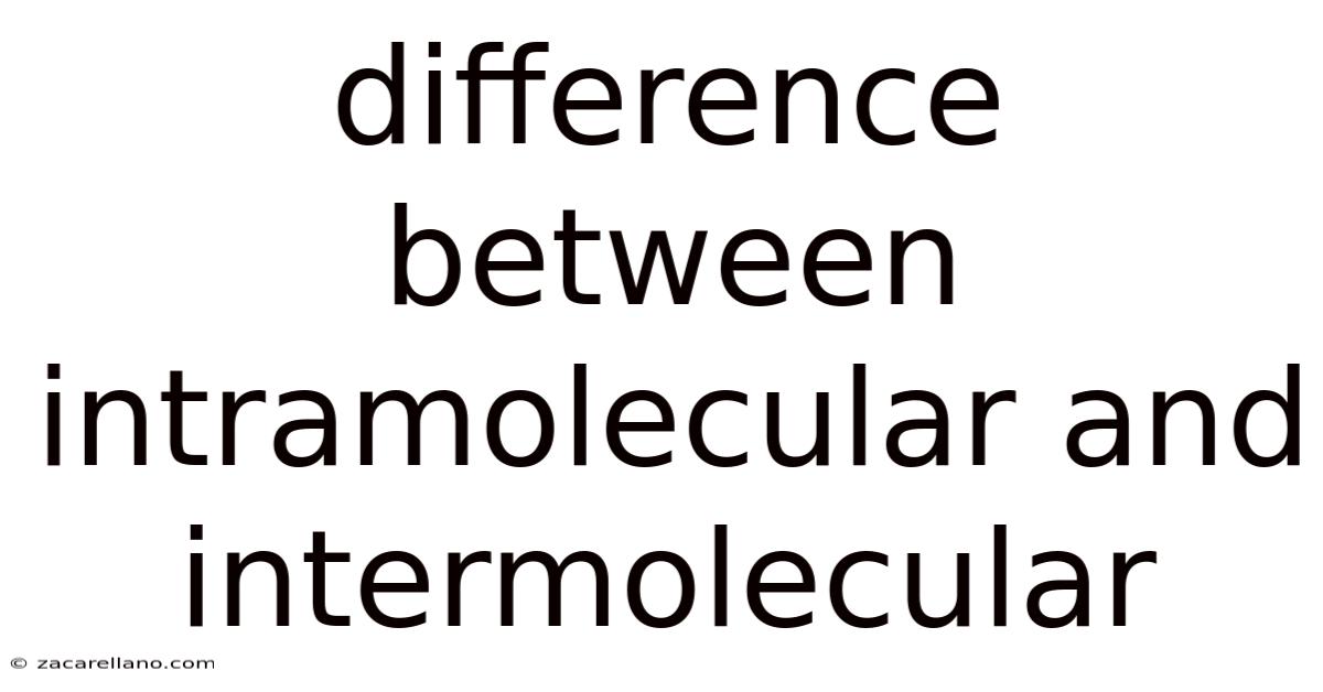 Difference Between Intramolecular And Intermolecular
